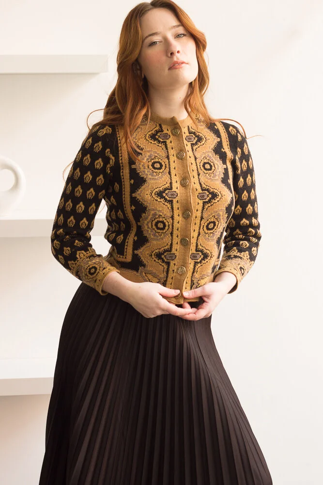 トップス 60s Catalina mohaircardigan jacquard+sweater+and+skirt+(1+